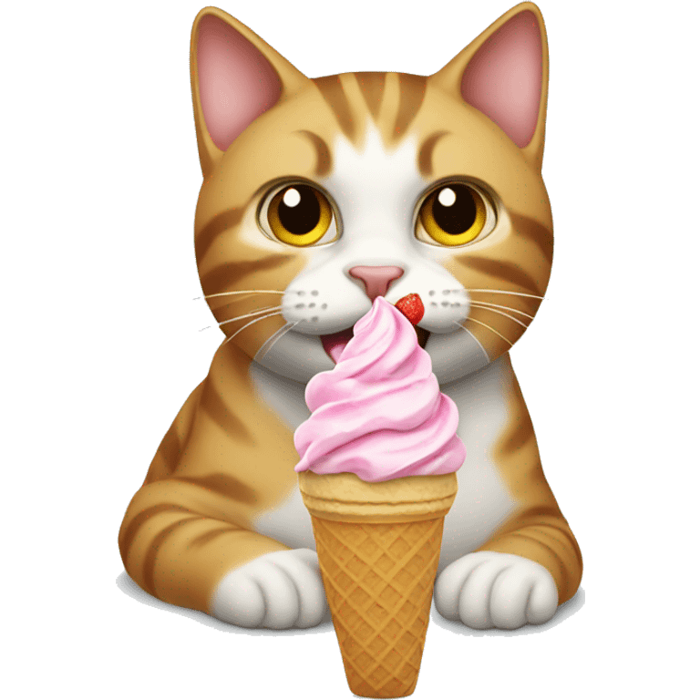 cat eating ice cream emoji