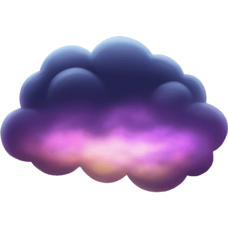 Dark iridescent cloud glowing emoji