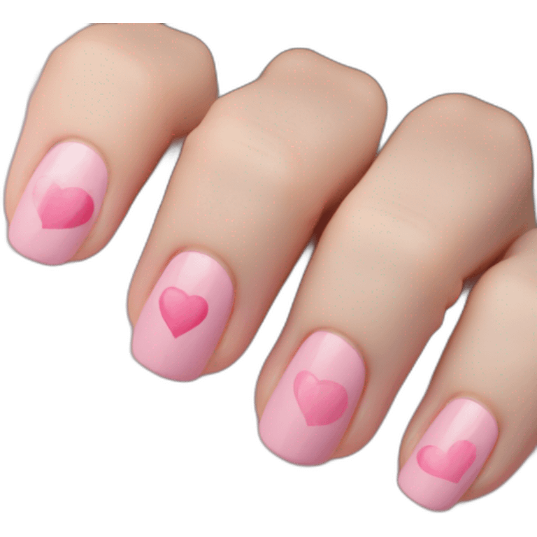 pink heart nails  emoji