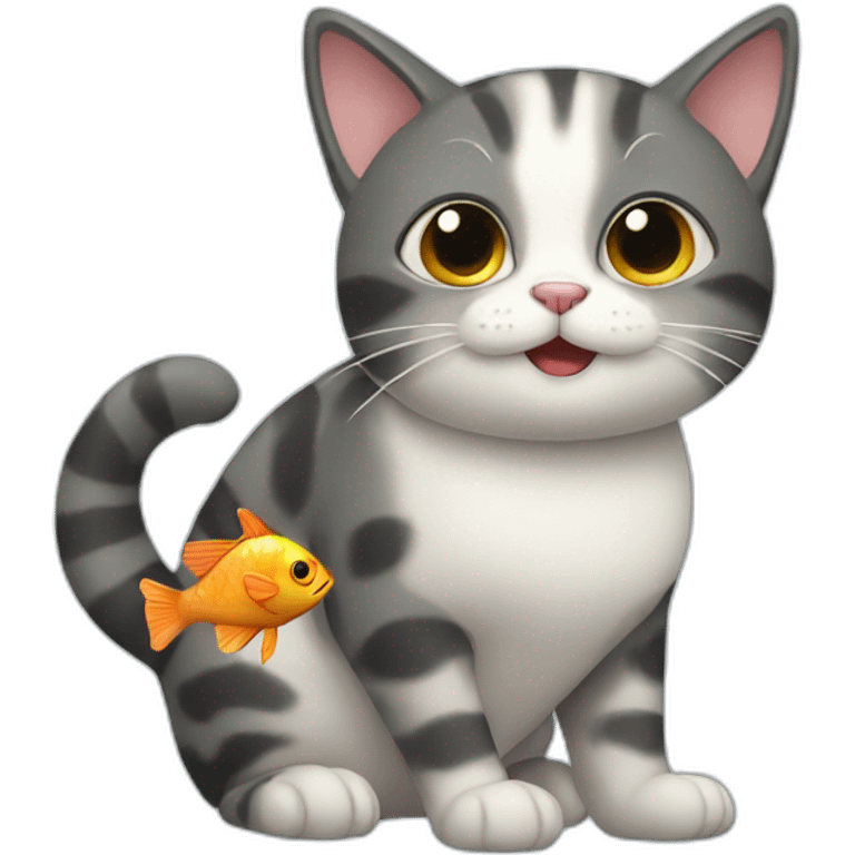 Cat with fish emoji