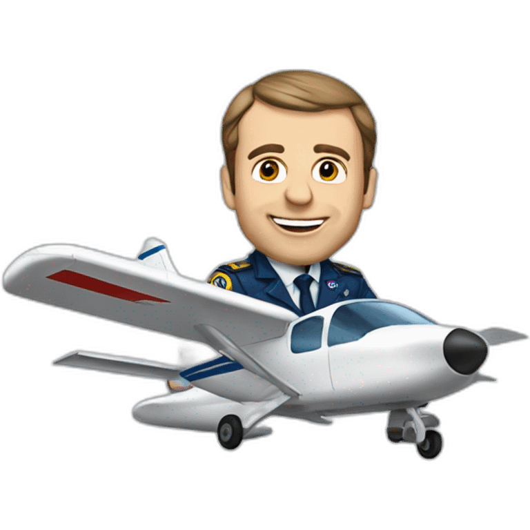 Macron en pilote d'avion  emoji