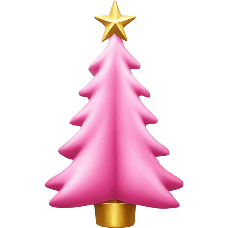 Pink Christmas tree with ornaments add one gold cross Jesus emoji