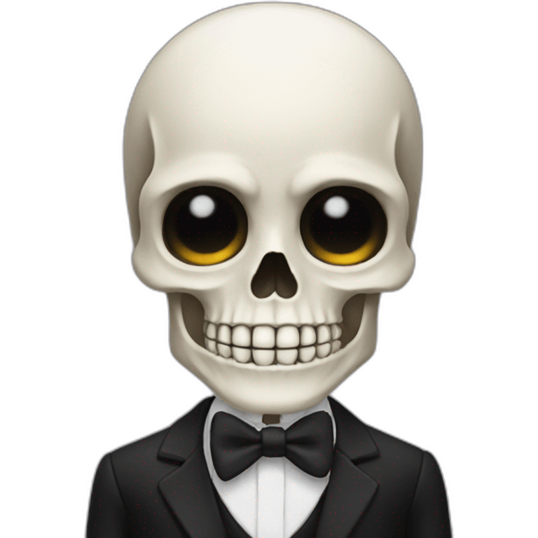 skeleton in à black suit emoji