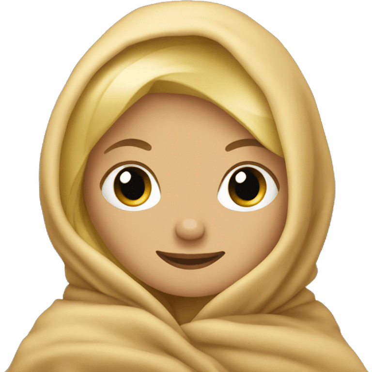 Blonde girl sitting in a blanket emoji