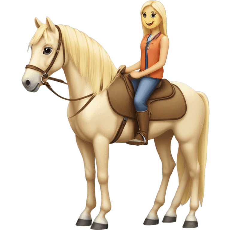 Cheval palomino fille galope  emoji