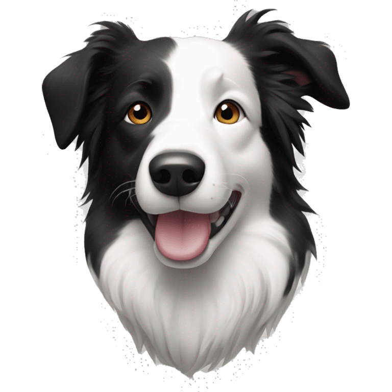 Border collie black and white emoji