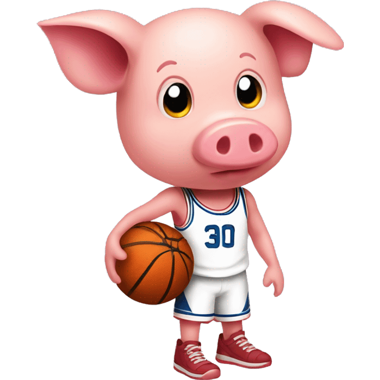 Make a pig with a basketball romantic  emoji