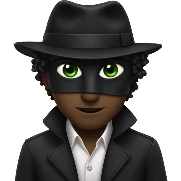 Un chat noir avec des yeux verts  emoji