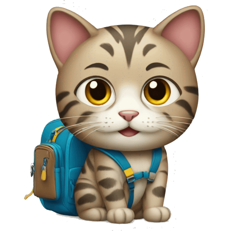 cat with school bag emoji