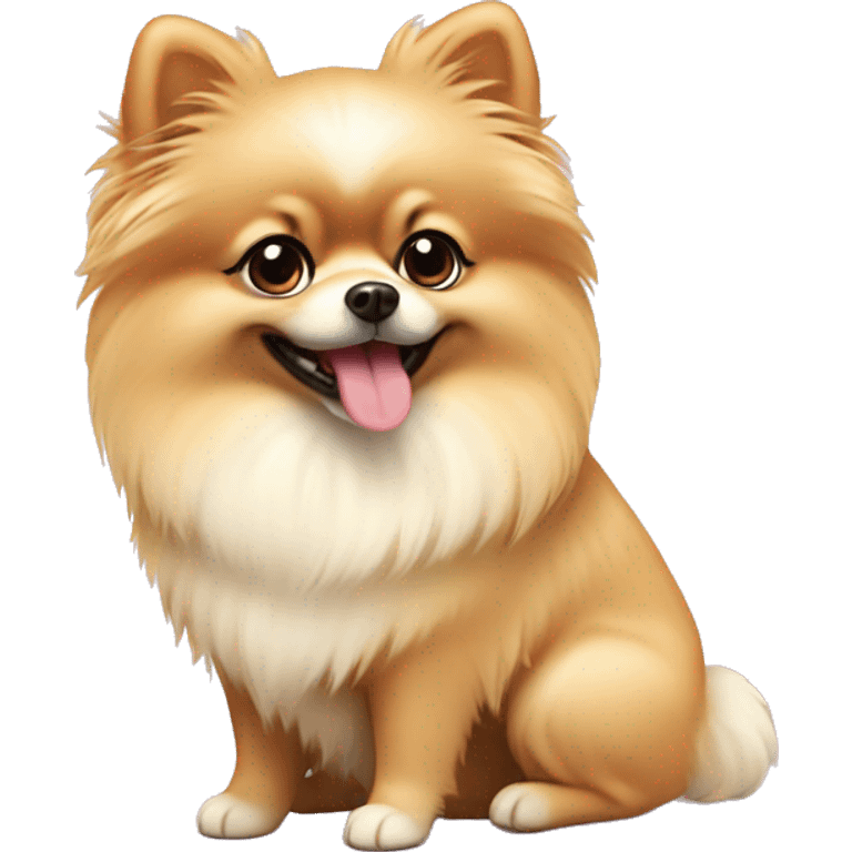 Creme pomeranian Girl Birthday emoji