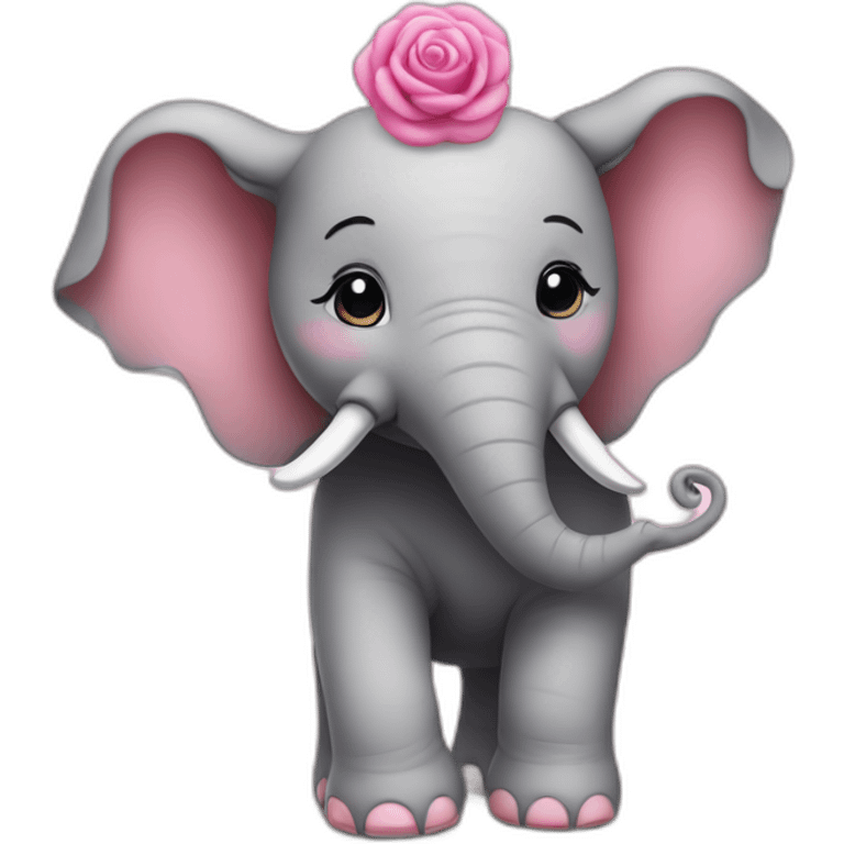 Elephant en tutu rose sur chat emoji