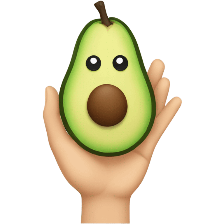 avocado with hands up emoji