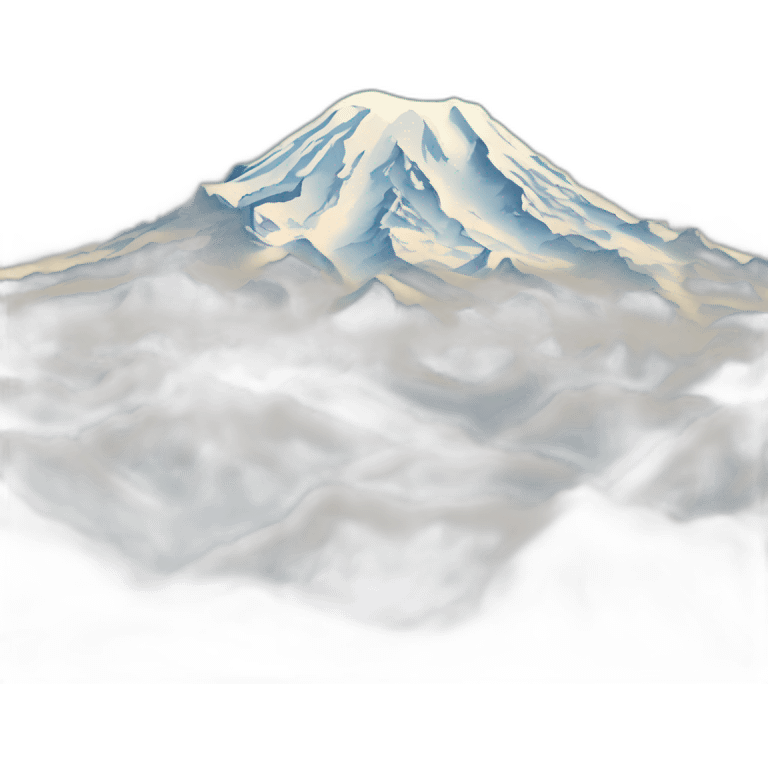 Mt Rainier with blue sky emoji