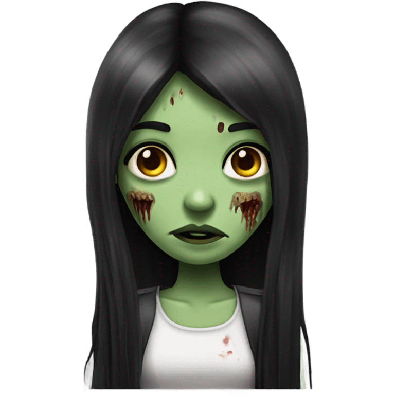 girl zombie with black long hair and franja  emoji