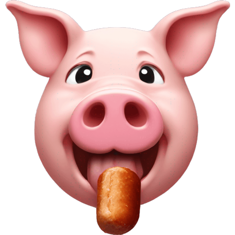 Pig eat sausage emoji