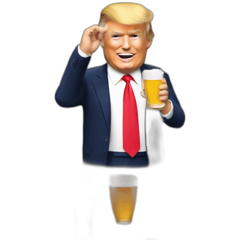 trump drink beer emoji