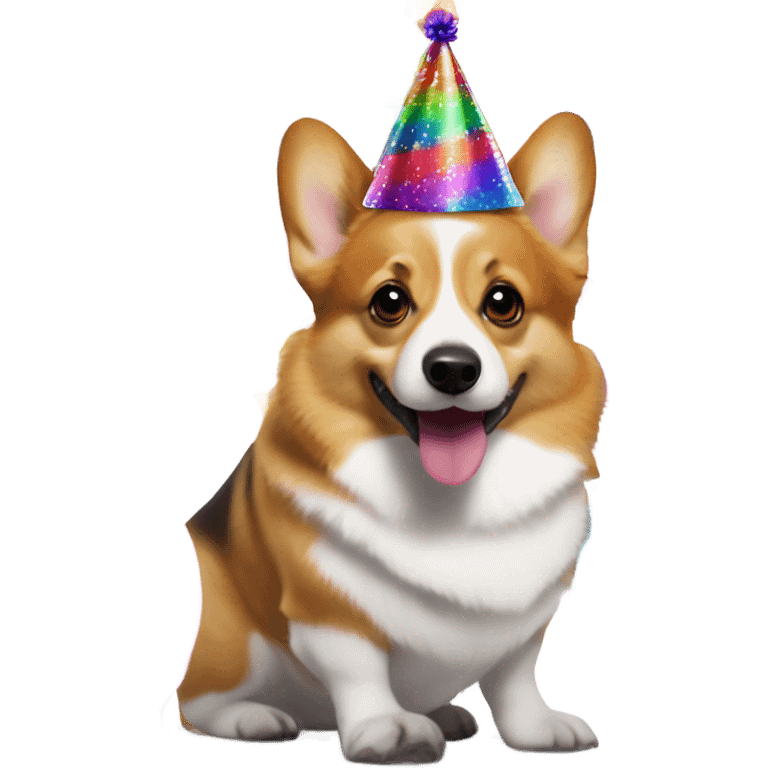 Corgi in a party emoji