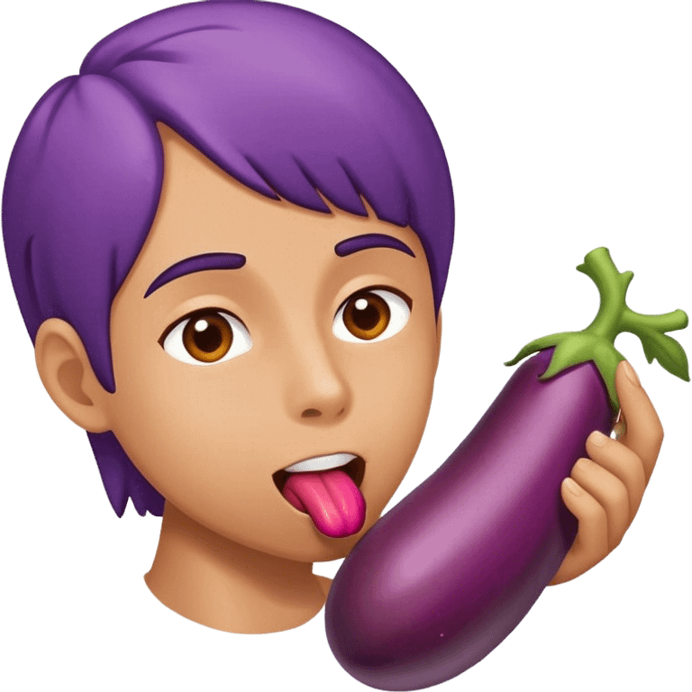 licking eggplant emoji