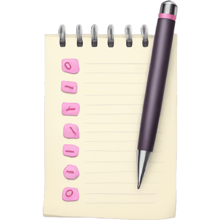 Light pink to do list with pen emoji