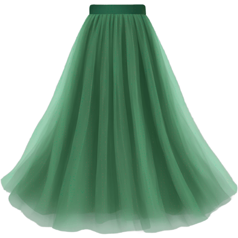 Long Green tulle skirt, isolated emoji