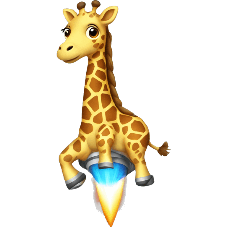 Giraffe on a rocket emoji