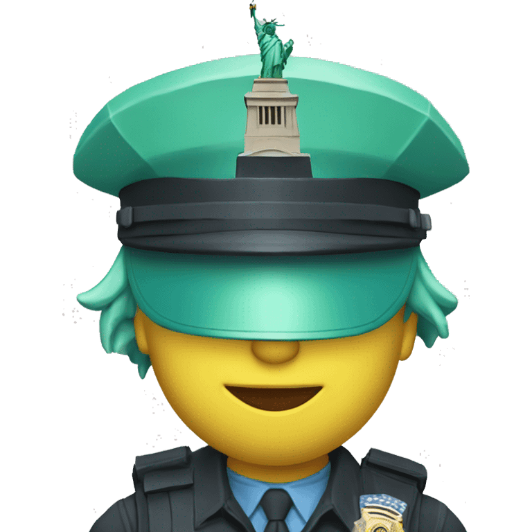 the statue of liberty with a police helmet emoji