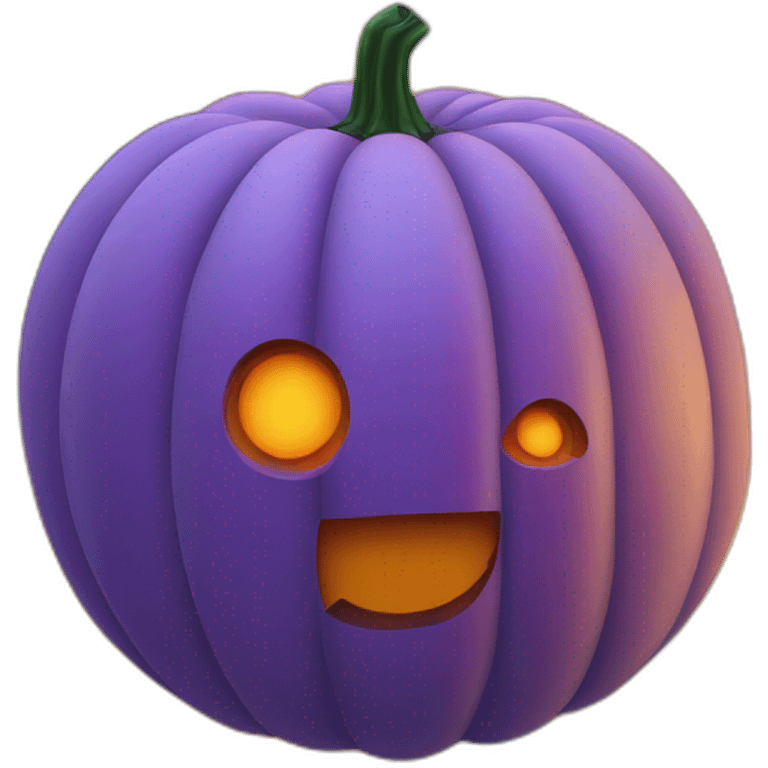 Pumpkin in the shape of a cubic planet emoji