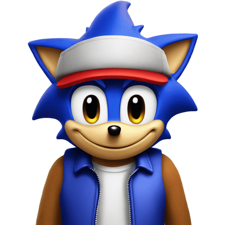 sonic the hedgehog wearing fnaf hat emoji