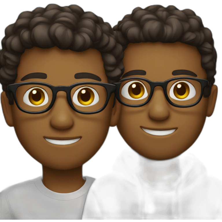 Two boy wearing spex  emoji