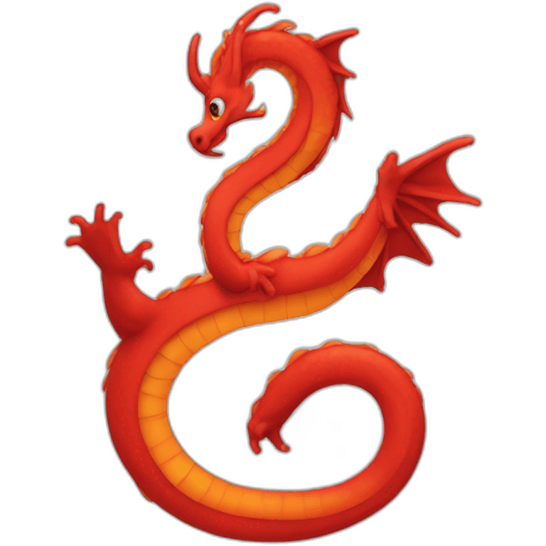 red dragon shaped like ampersand emoji