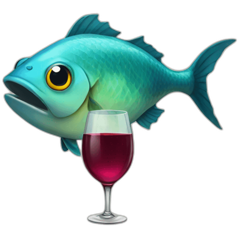 fish drinking wine emoji