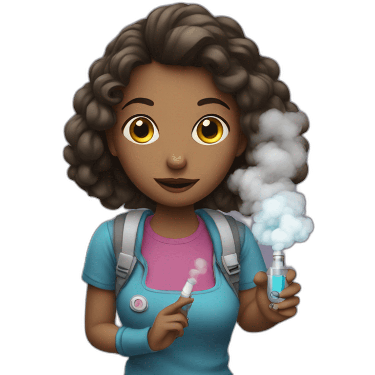 a girl with a vape in her hands emoji