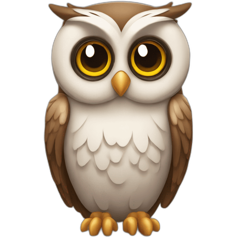 Friendly owl with big eyes sitting emoji