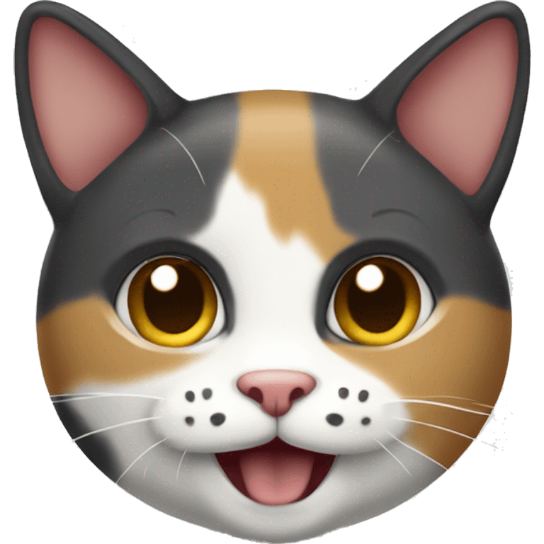 tricolor cat saying hi emoji