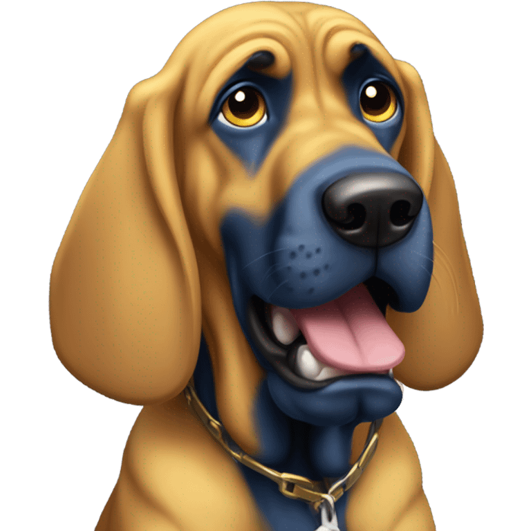 A blue and yellow bloodhound in shock!” emoji