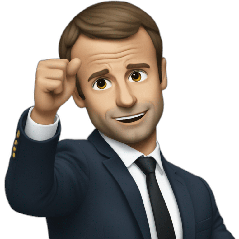 macron who does a dab emoji