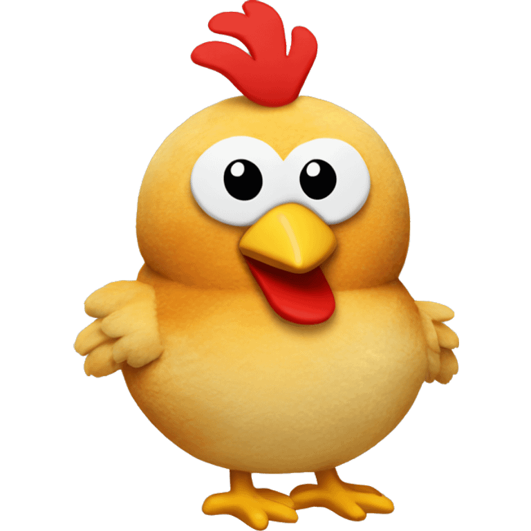 Round plush chicken toy emoji