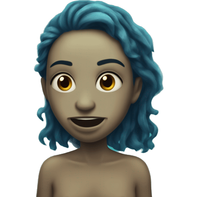 merpeople: ugly evil Underwater-dwelling beings with the upper body of a human and the lower body of a fish, known for their beautiful singing voices and protective nature. emoji