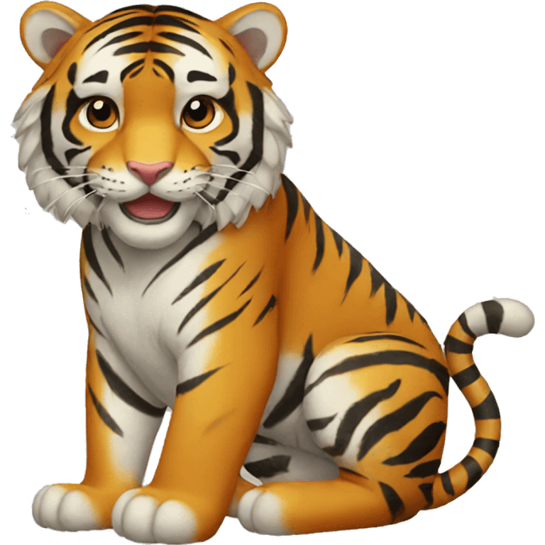 A tiger with a flor  emoji