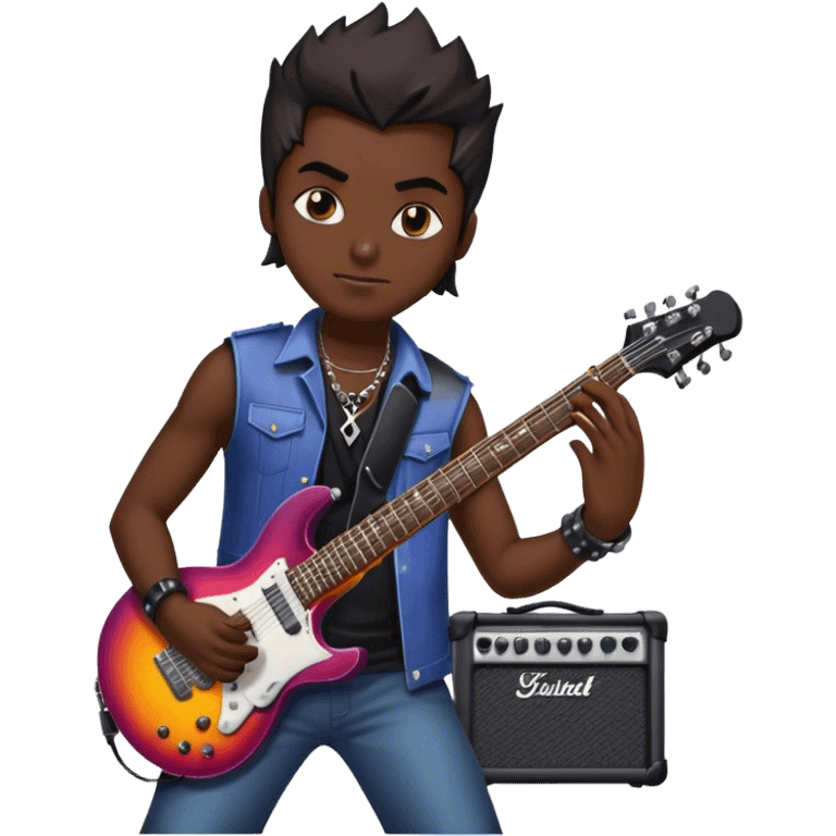 Icon for Metal Music: Iron Maiden band theme, featuring the iconic Eddie mascot, electric guitars, drums, and bold heavy metal aesthetics. Dark, intense colors with musical notes and a powerful, energetic vibe. Transparent background. emoji