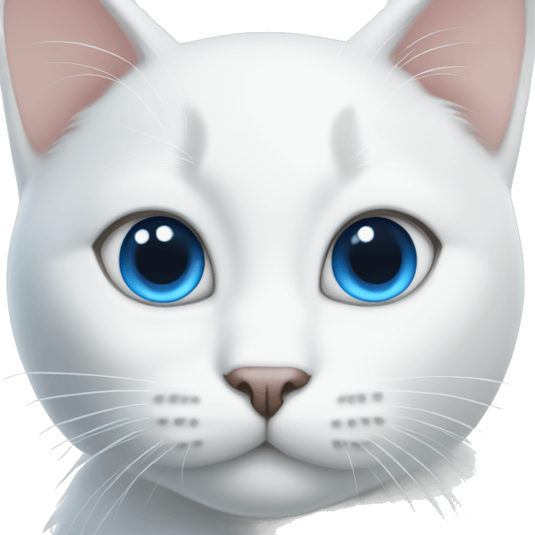 White cat with blue eyes emoji