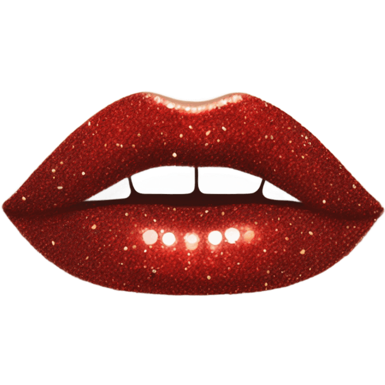 Red sparkling lips  emoji