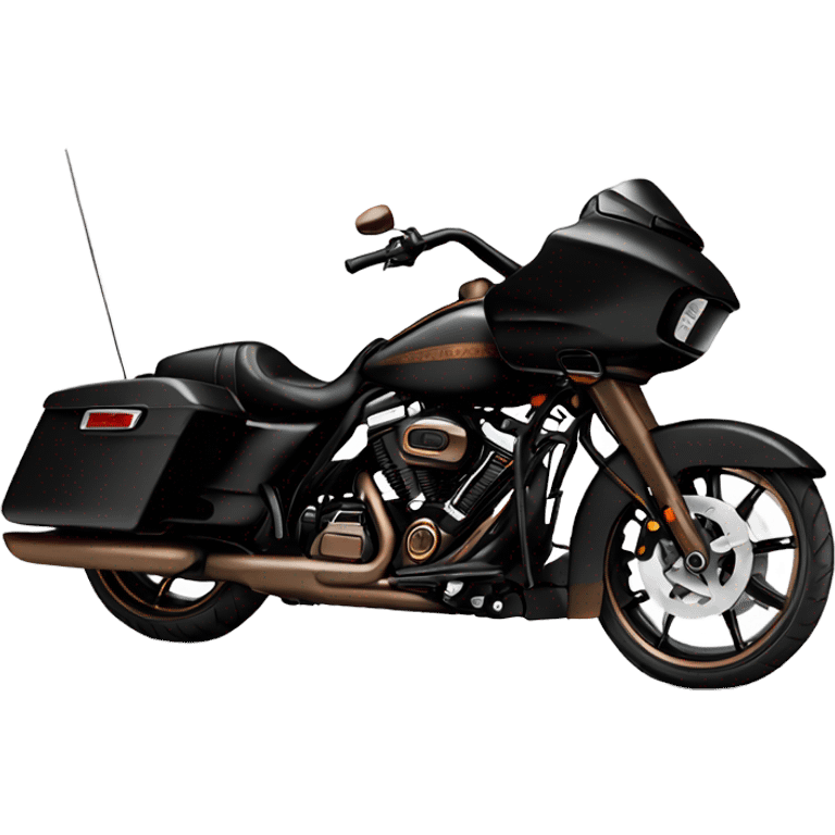 Black Harley Road glide with bronze rims emoji