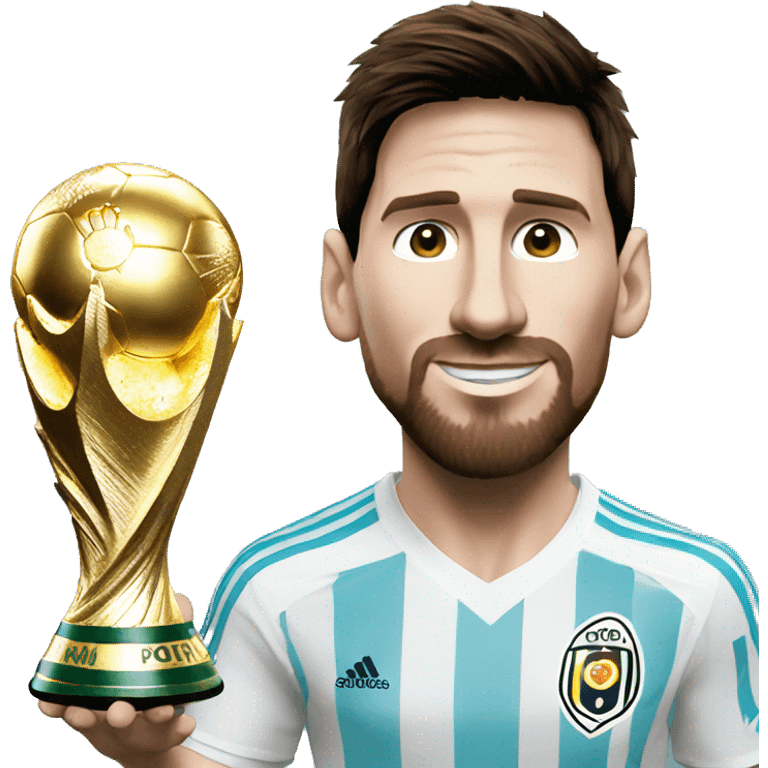 lionel messi with world cup emoji