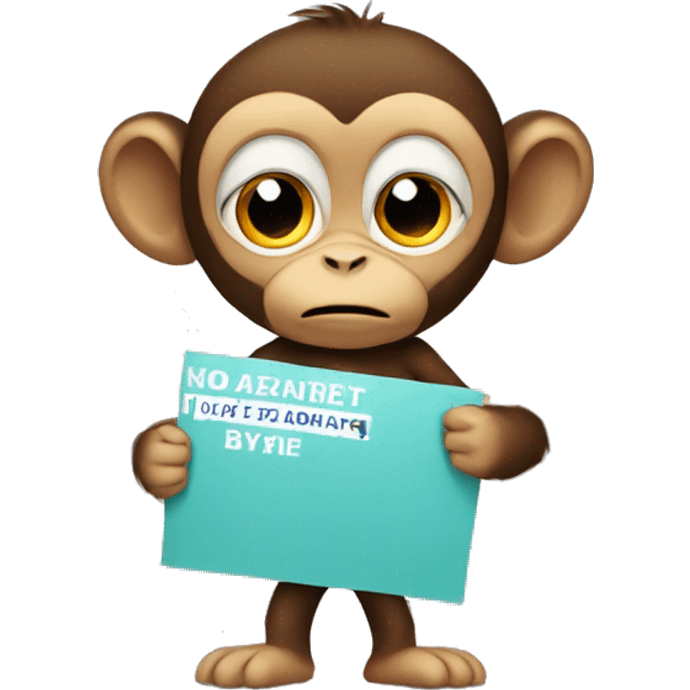 Monkey holding 1 fan sign emoji