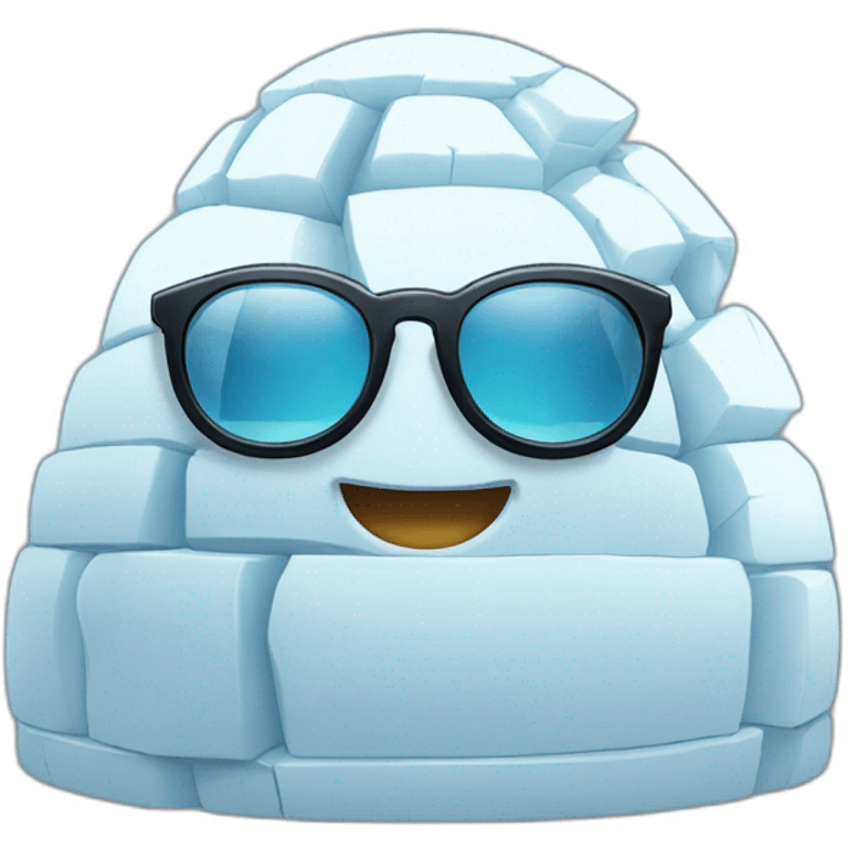 igloo with cool big glasses emoji