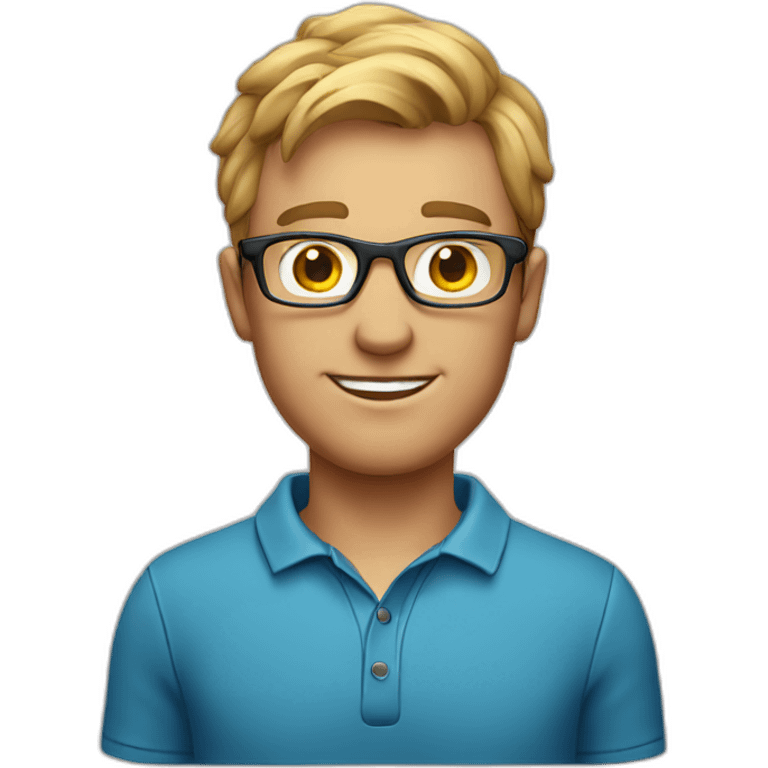 Handsome male golfer with glasses emoji