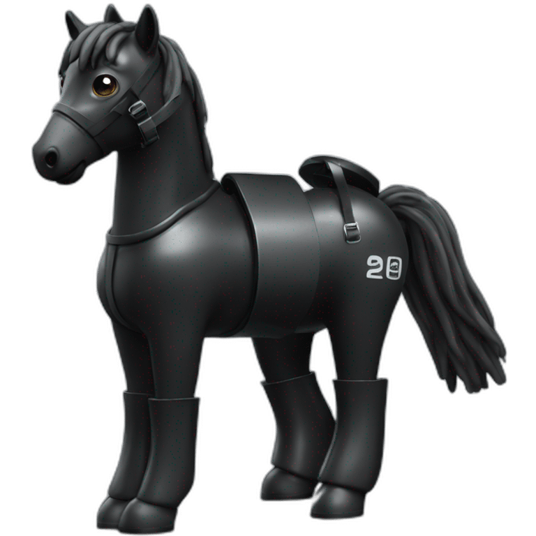 poney in black rubber shiny diving suit emoji