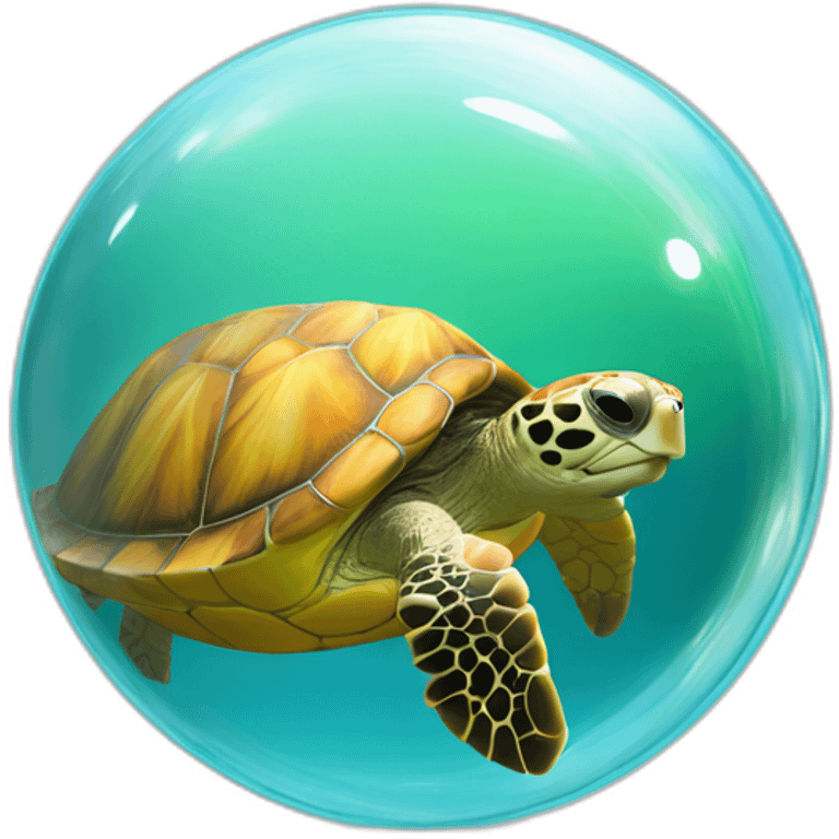 Tortue dans une bulle emoji