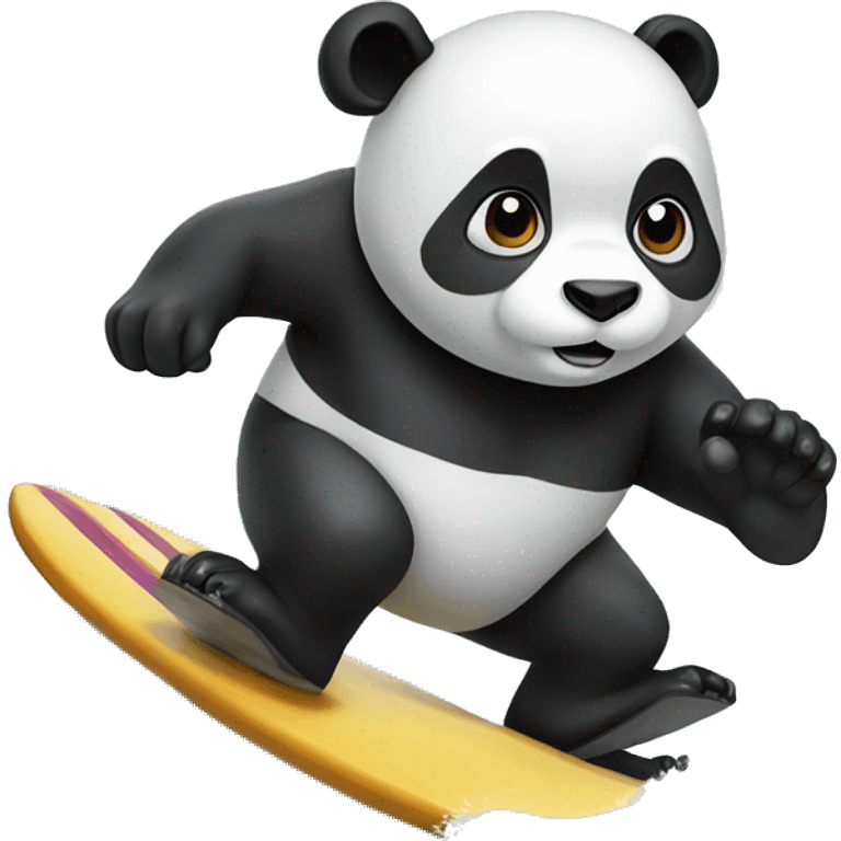 panda surfing emoji